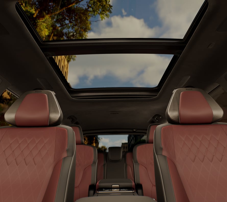 2025 INFINITI QX80 interior highlighting moonroof
