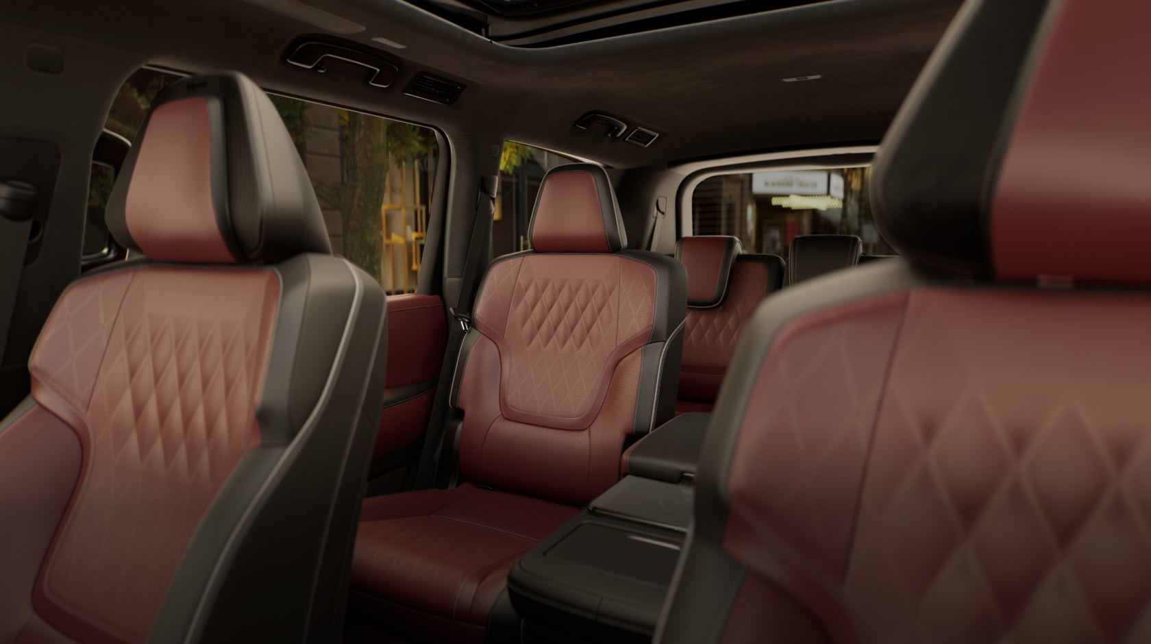 2025 INFINITI QX80 interior highlighting second row seating